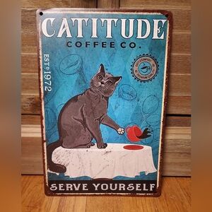 Catitude Metal Wall Plaque  ♥️